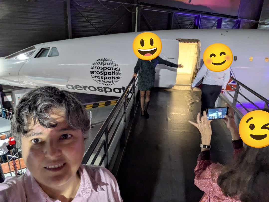 selfie sur la passerelle, prête à embarquer dans le Concorde